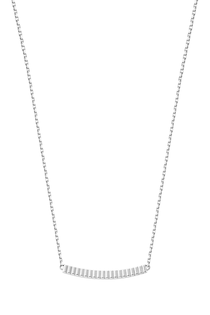  Quatre Grosgrain Pendant Necklace, 18k White Gold