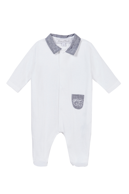 Baby Contrast Collar Bodysuit