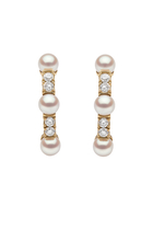 Eclipse Hugie Earrings, 18k Yellow Gold, Diamond & Pearl
