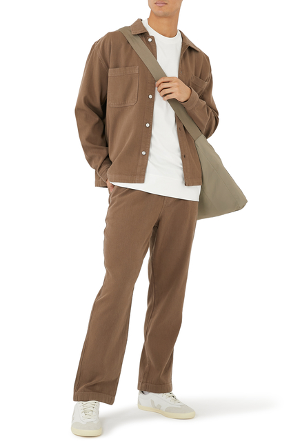 Textured Terry Double Pocket Relaxed Shirt
