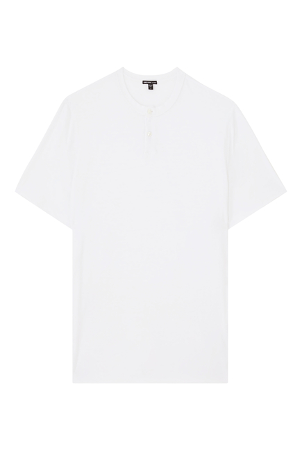 Slub Jersey Short-Sleeved Henley