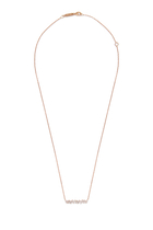 Classic Bar Pendant Necklace, 18k Rose Gold & Diamonds