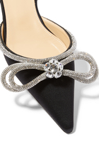 Double Bow Crystal-Embellished Pointed Flats