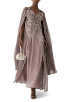 Cape Style Kaftan with Butterfly Inspired Embroidery
