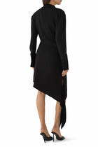 Scarf Satin Dress