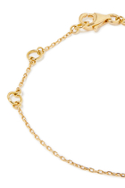 Kids Tiny Bling Arabic Letter Faa Bracelet, 18k Yellow Gold & Enamel