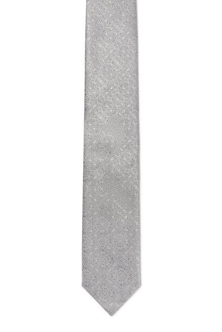 Medallion Woven Silk Tie