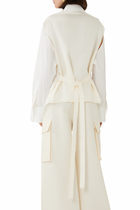 Poplin Silk Combined Gilet-Shirt