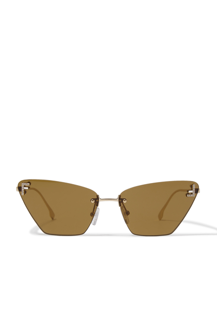 Fendi First Crystal Rose Cat Eye Sunglasses