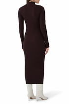 Ribbed Turtleneck Midi Dress