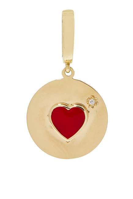 Spiral Eye Charm, 18k Yellow Gold & Diamonds
