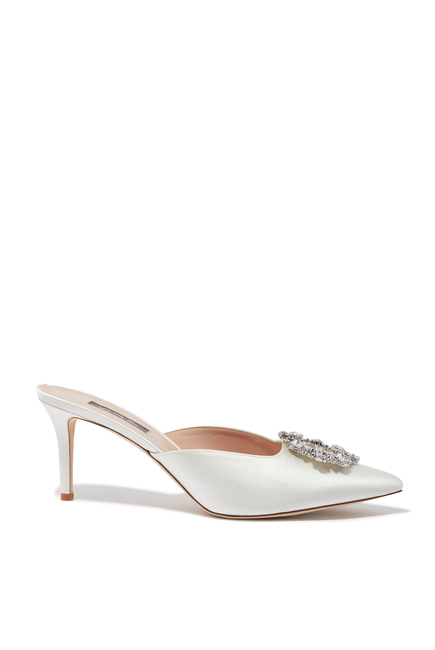 Laila Satin & Crystal BroochPumps