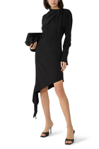 Scarf Satin Dress
