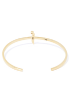 Oula Letter A Cuff Bracelet, 18k Yellow Gold with Diamonds