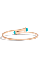 Cleo Slim Bangle, 18k Pink Gold with Turquoise & Diamonds