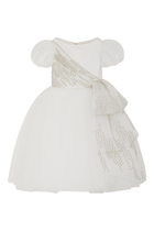 Kids Tulle Sequins Embellished Dress