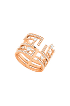 Avenues Statement Ring, 18k Rose Gold with Full Diamonds