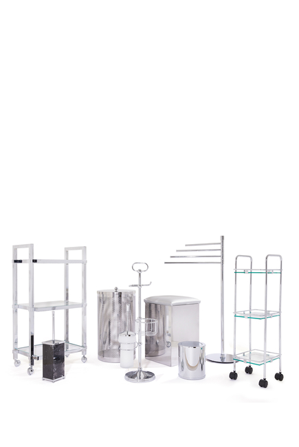 Silver Chrome Waste Bin