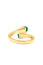Cleo Slim Ring, 18k Yellow Gold with Green Agate & Diamonds