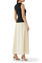 Drop Waist Combo Midi Dress