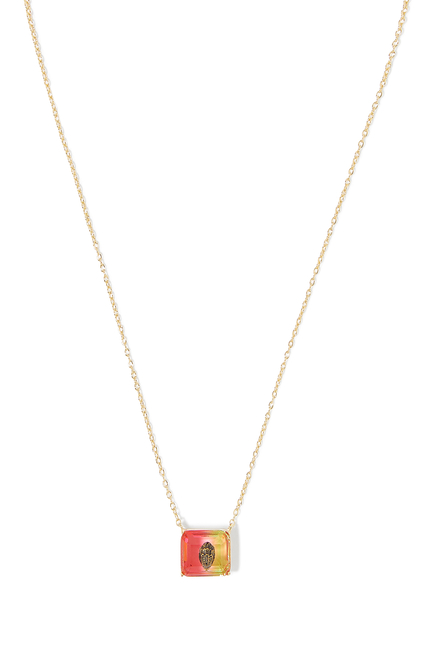 Crystal Necklace, Brass & Semi-precious Tourmaline