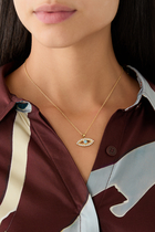 Greek Eye Necklace, 18K Gold Plating & Crystals