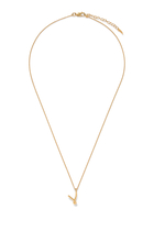Curly Molten Mini Initial Necklace - V, 18ct Recycled Gold Vermeil on Recycled Sterling Silver