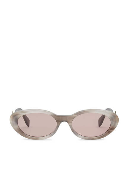 FF Diamonds Grey Oval Sunglasses