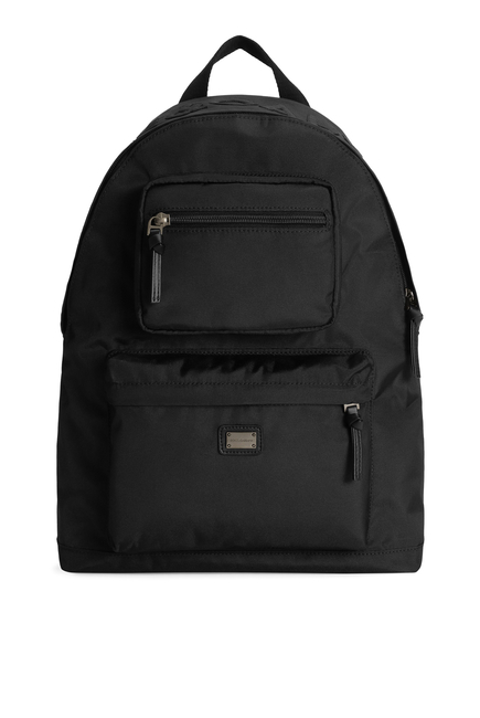 Kids Logo-Embroidered Zip-Up Backpack