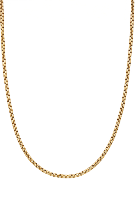 Box Chain Necklace, 18K Yellow Gold