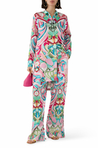 Varenne Printed Satin Pants