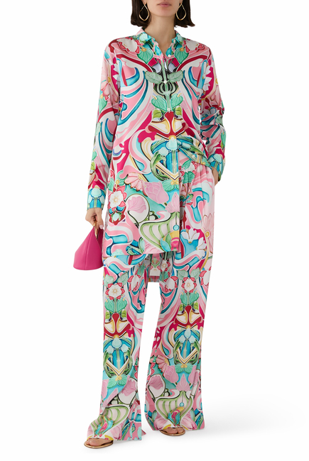 Varenne Printed Satin Pants