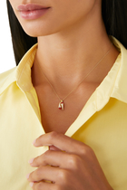 Cleo Huggie Pendant, 18K Yellow Gold with Red Coral & Diamonds