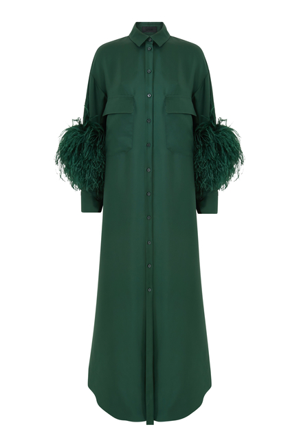 Bloomingdale's Exclusive Button Down Feathered Dress