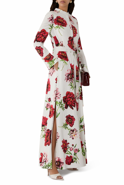 Peony Cotton Poplin Caftan 