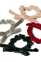 Kids Christmas Velvet Bow Scrunchies