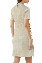 Asymmetric Ruched Lamé Mini Dress