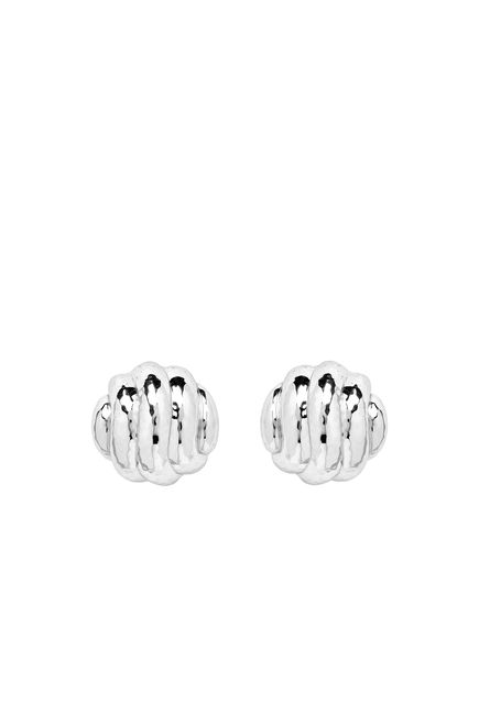 Ripple Earrings, Silver Plated Brass