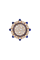 Tip-Top Statement Ring, 18k Rose Gold with Lapis Lazuli & Blue Sapphire & Diamond