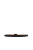 Black Smooth Leather Mini Belt