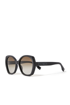 Lettering Round Sunglasses