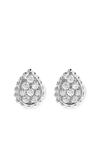 Serpent Bohème XS motif stud earrings, paved with diamonds, in white gold