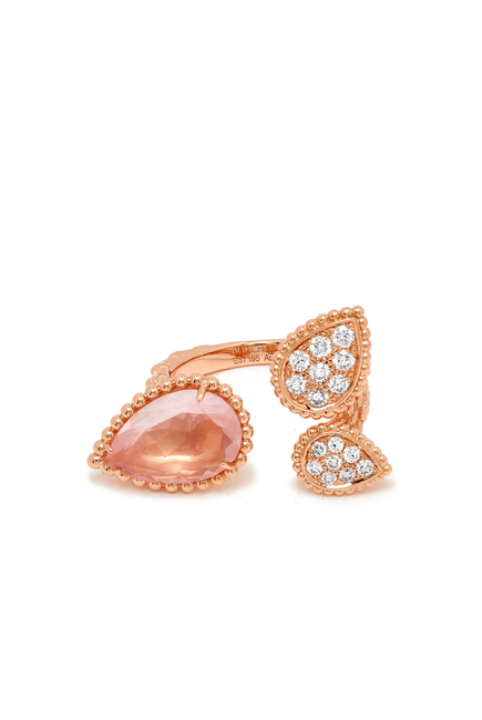 Serpent Boheme Three Motif Ring, 18k Rose Gold & Diamonds