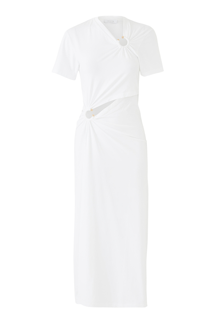  Long Piercing Dress in Cotton Jersey