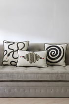 Snake Embroidered Pillow
