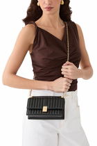Deco Quilted Leather Mini Flap Chain Crossbody Bag