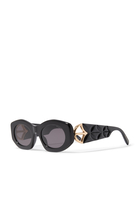 Calla Black Oval Sunglasses