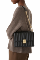 Deco Quilted Chain Shoulder Bag