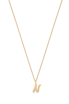 Curly Molten Mini Initial Necklace - N, 18k Recycled Gold Vermeil on Recycled Sterling Silver