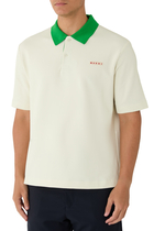 Contrast Collar Piqué Polo Shirt